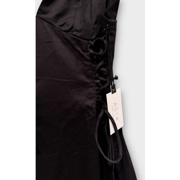 NWT ASTR the Label Lace-Up Cotton Poplin Midi Dress Size Small - Picture 8 of 13